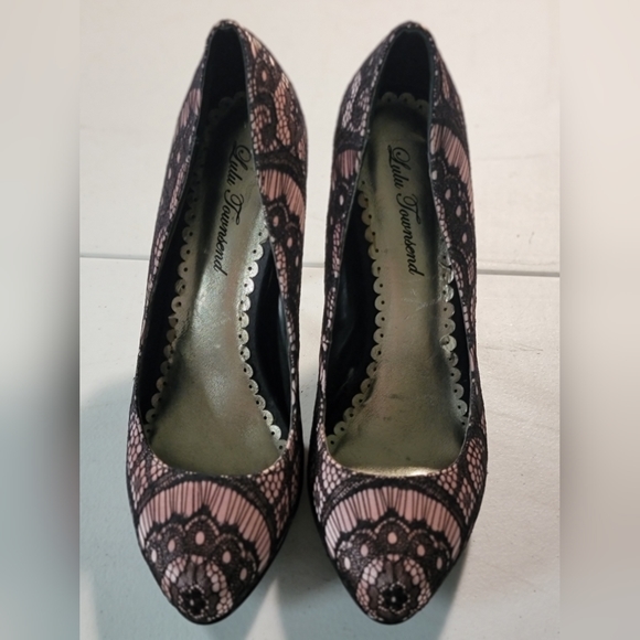 Lulu Townsend lace pink heels 8.5 - Picture 2 of 4